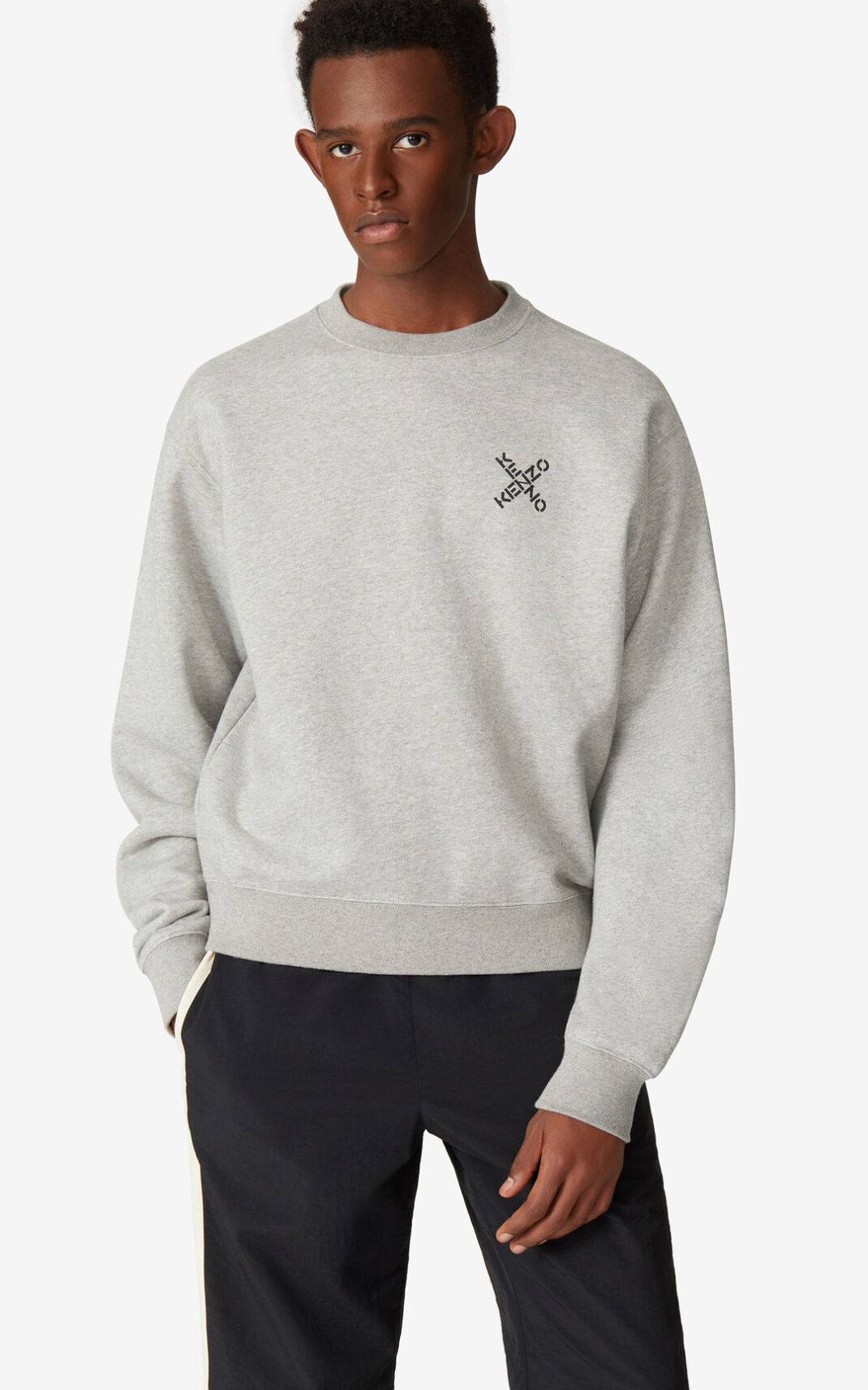 Kenzo Sport Little X Sweatshirt Erkek Gri | 3678-IHWXN